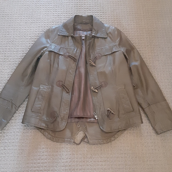 DANIER Leather Dark Green Jacket- 3XS- Fits Like Women's Regular Size Small - Picture 6 of 8